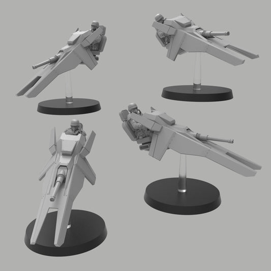 Heck Ghost Jetbikes, Modular Sci-Fi Vehicles by ThatEvilOne, Sci-fi Wargames Proxy, Steel Guard Bike Assault Squad