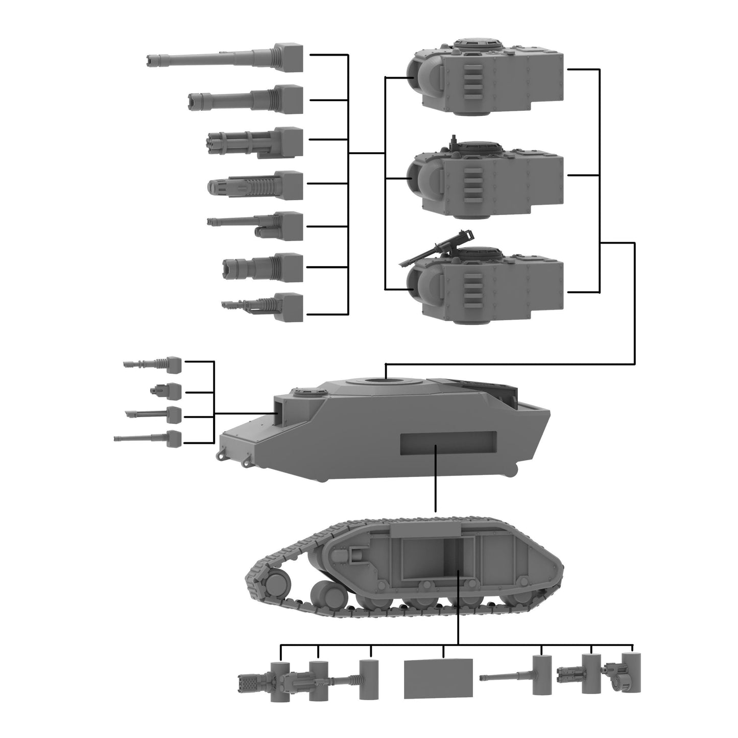 Foederatii Basileus MBT, Modular Sci-Fi Vehicle by ThatEvilOne, Sci-Fi Proxy, Super Heavy Tank