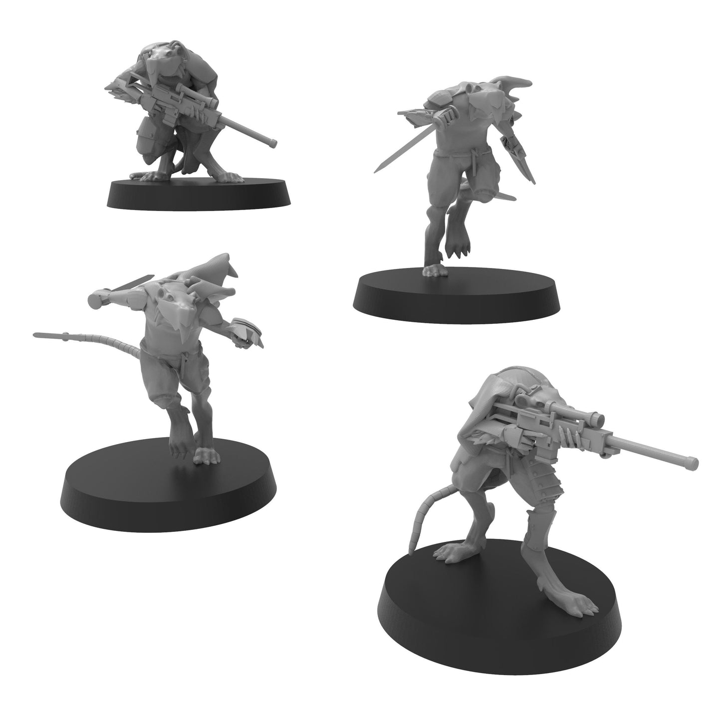 Cheesestealer Cult Assassins, Cheesestealer cults, monopose Sci-Fi warriors by ThatEvilOne, Sci-Fi Wargames Rat-Themed Grimdark miniatures