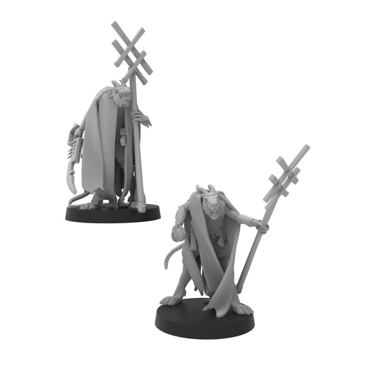 Cheesestealer Cult Warlock, Cheesestealer cults, monopose Sci-Fi warriors by ThatEvilOne, Sci-Fi Wargames Rat-Themed Grimdark miniatures