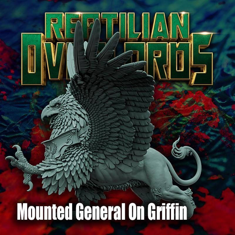 Mounted General on Griffin by Reptilian Overlords, Fantasy Wargames Empire Mounted General, Empire Elector Count