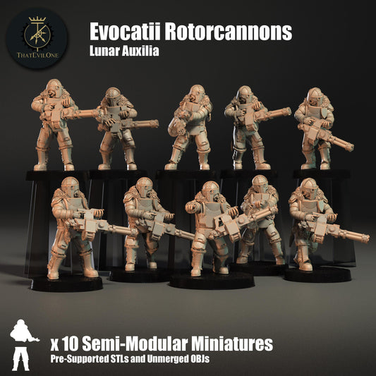 Evocatii Rotorcannons, Semi-Modular Sci-Fi warriors by ThatEvilOne, Sci-Fi Wargames Proxy, Imperial Auxillia Army