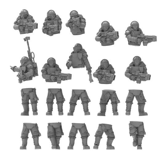 Lunar Auxilia Prima Ray Rifles, Semi-Modular Sci-Fi warriors by ThatEvilOne, Sci-Fi Wargames Proxy, Imperial Auxillia Army
