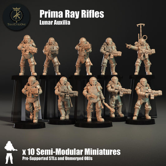 Lunar Auxilia Prima Ray Rifles, Semi-Modular Sci-Fi warriors by ThatEvilOne, Sci-Fi Wargames Proxy, Imperial Auxillia Army