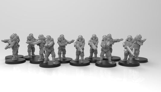 Lunar Auxilia Special Weapons, Semi-Modular Sci-Fi warriors by ThatEvilOne, Sci-Fi Wargames Proxy, Imperial Auxillia Army