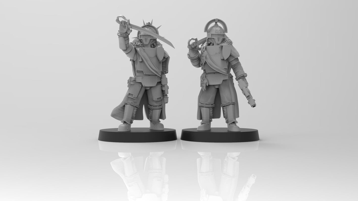 Lunar Auxilia Commanders , Semi-Modular Sci-Fi warriors by ThatEvilOne, Sci-fi Wargames Proxy, Imperial Auxillia Army