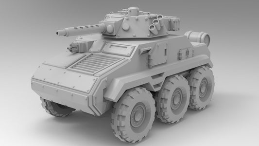 Lunar Auxilia Gecko Scout Car, Modular Sci-Fi Vehicle by ThatEvilOne, Sci-fi Wargames Proxy, Imperial heretic Auxillia Transport Truck