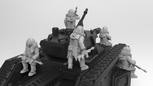 Lunar Auxilia Tank Passengers, Semi-Modular Sci-Fi warriors by ThatEvilOne, Sci-fi Wargames Proxy, Imperial Auxillia Army