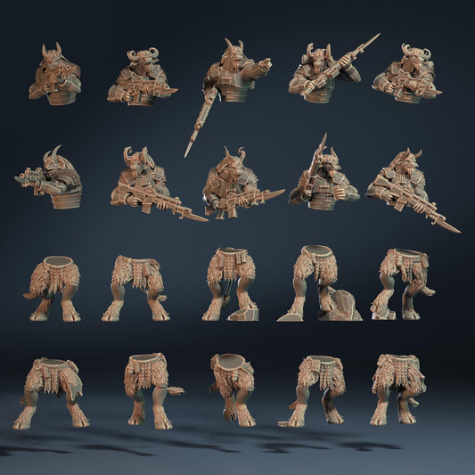 Roman Modular Saytr "Full-Horn" Infantry, Semi-Modular Sci-Fi warriors by ThatEvilOne, Sci-fi Wargames, Beastmen Roman-inspired chaos army