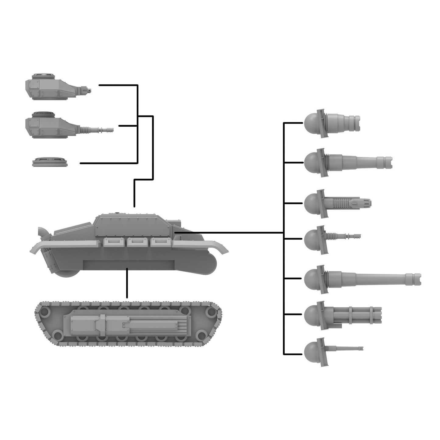 Roman M3 Augustus Garrison Tank, Multipart modular Sci-Fi Vehicle by ThatEvilOne, Sci-fi Wargames Proxy
