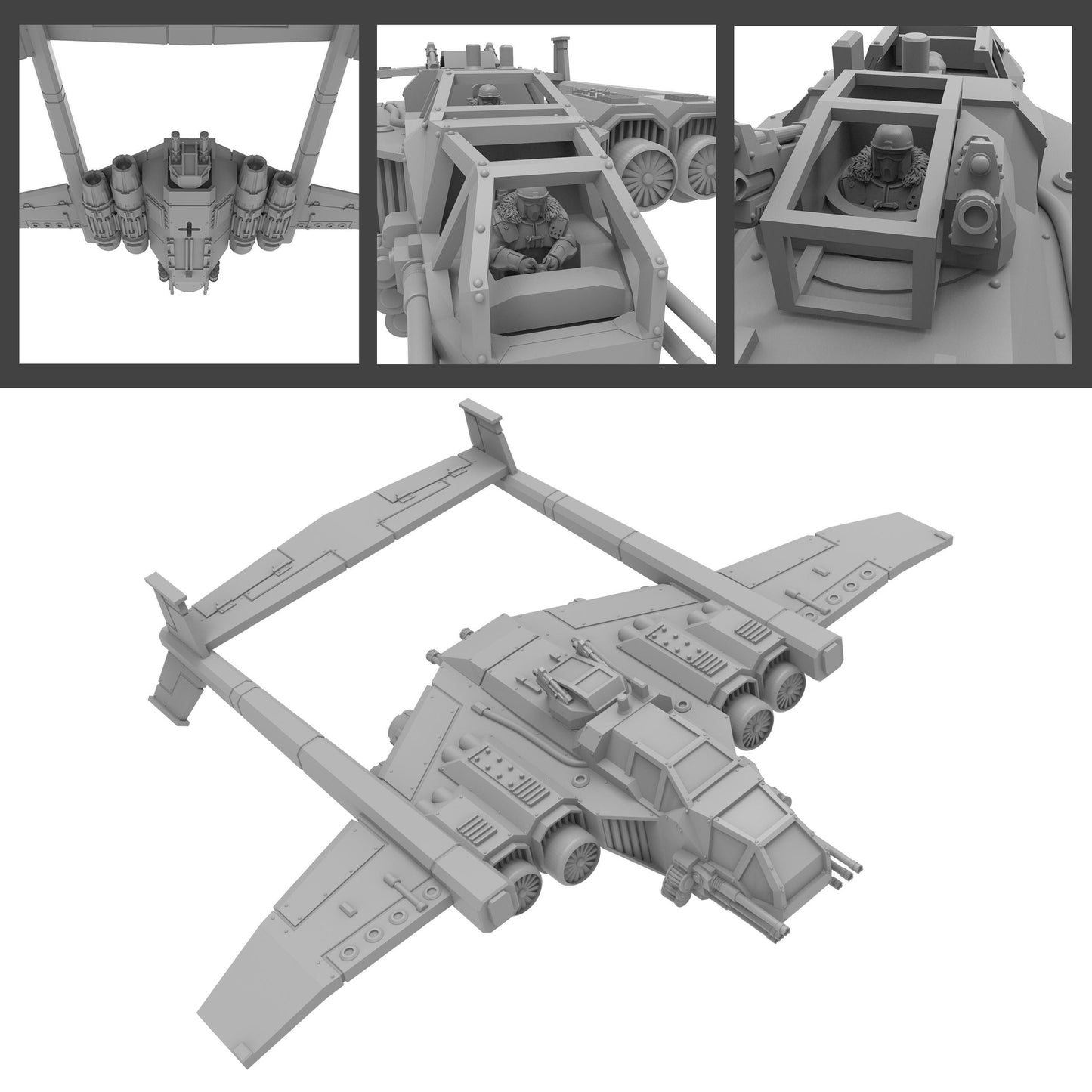Nemitas Strike Bomber, Modular Sci-Fi Vehicle by ThatEvilOne, Sci-fi Wargames Proxy, Imperial Flyer