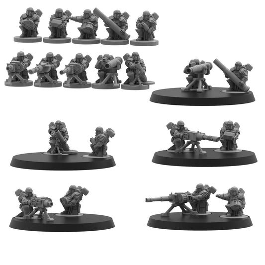 Smol Roman Fire Support Teams, 8mm Scale Monopose Sci-Fi warriors by ThatEvilOne, Miniature Sci-Fi Wargames Proxy