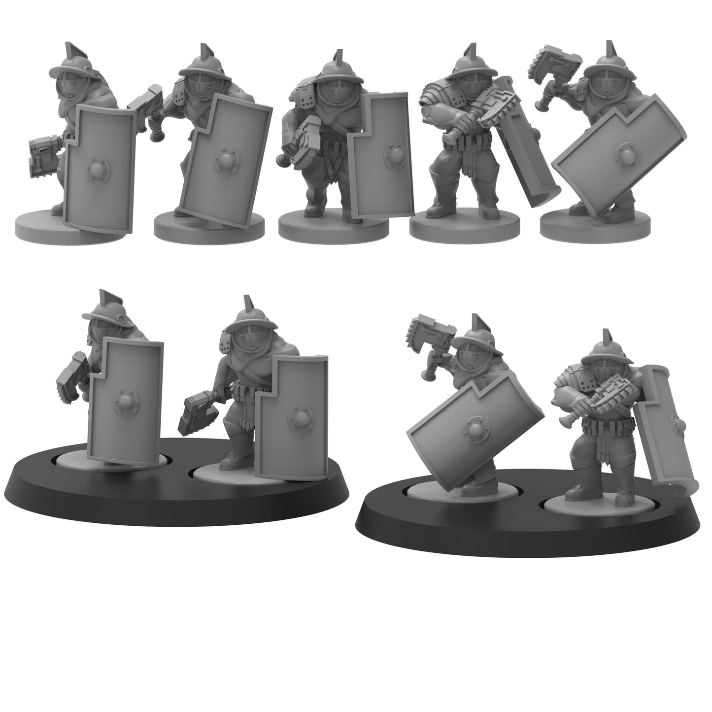 Smol Roman Ogre Gladiators, 8mm Scale Monopose Sci-Fi warriors by ThatEvilOne, Miniature Sci-Fi Wargames Proxy