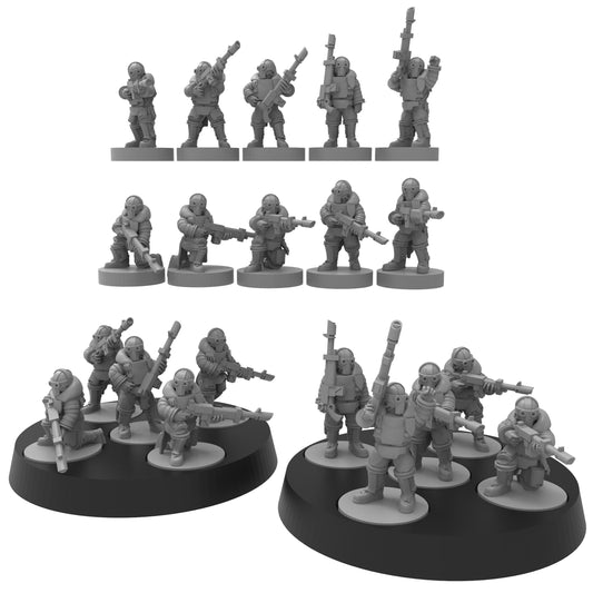 Smol Lunar Auxilia Laseris, 8mm Scale Monopose Sci-Fi warriors by ThatEvilOne, Miniature Sci-Fi Wargames Proxy