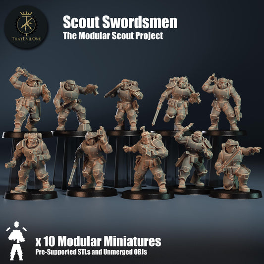 Modular Scout Swordsmen, Modular Sci-Fi warriors by ThatEvilOne
