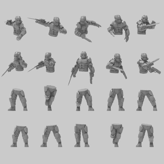 Heck Ghosts Advanced Shocktroops w/ SMGs, Semi-modular Sci-Fi warriors by ThatEvilOne, Sci-Fi Wargames Guard Proxy, Imperial Auxilia