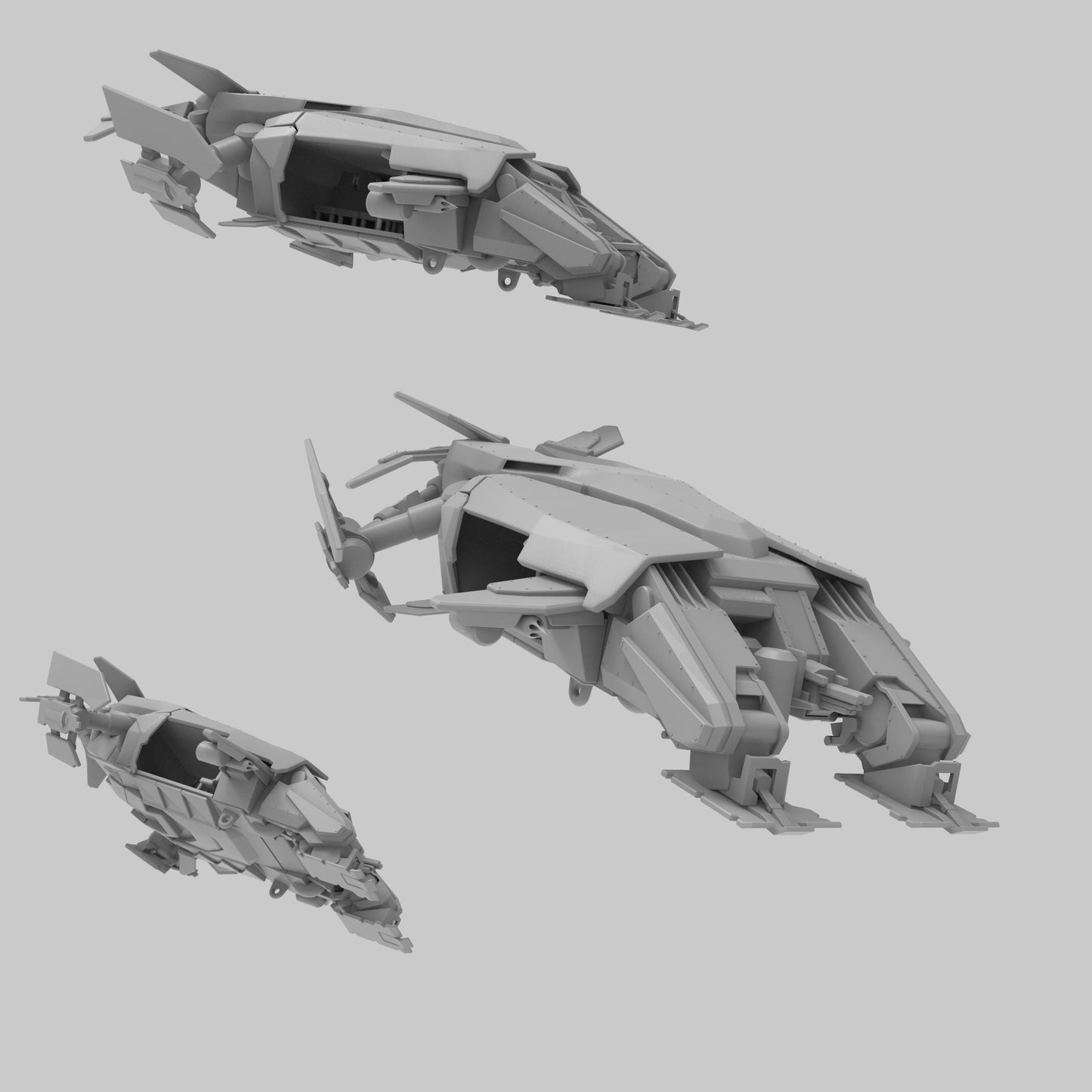 Heck Ghost Liege Lord Dropship, Modular Sci-Fi Vehicle by ThatEvilOne, Sci-fi Wargames Proxy, Imperial Auxillia Heavy Transport Dropship