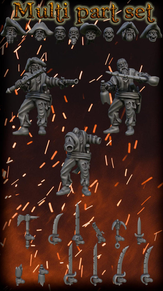 Zombie Pirates 2.0, Modular Undead Swashbucklers by Landor Miniatures! Vampire Coast for Fantasy Wargames