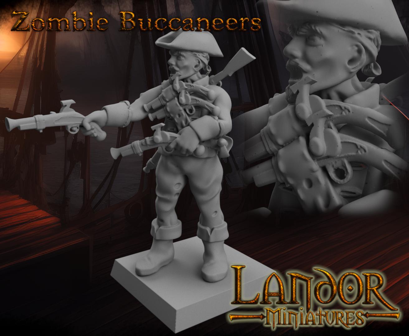 Zombie Buccaneers, Modular Undead Swashbucklers by Landor Miniatures! Vampire Coast for Fantasy Wargames