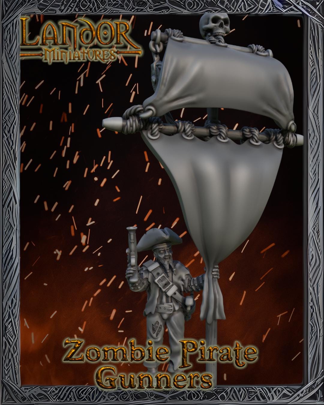 Zombie Pirates Gunners, Modular Undead Swashbucklers by Landor Miniatures! Vampire Coast for Fantasy Wargames