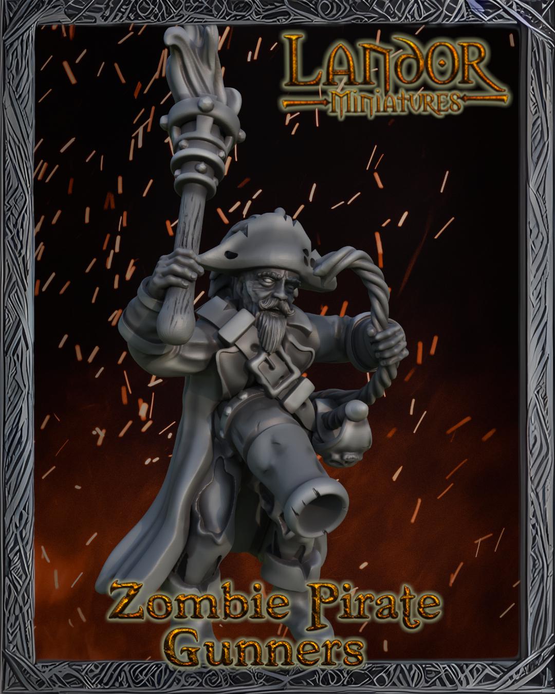 Zombie Pirates Gunners, Modular Undead Swashbucklers by Landor Miniatures! Vampire Coast for Fantasy Wargames