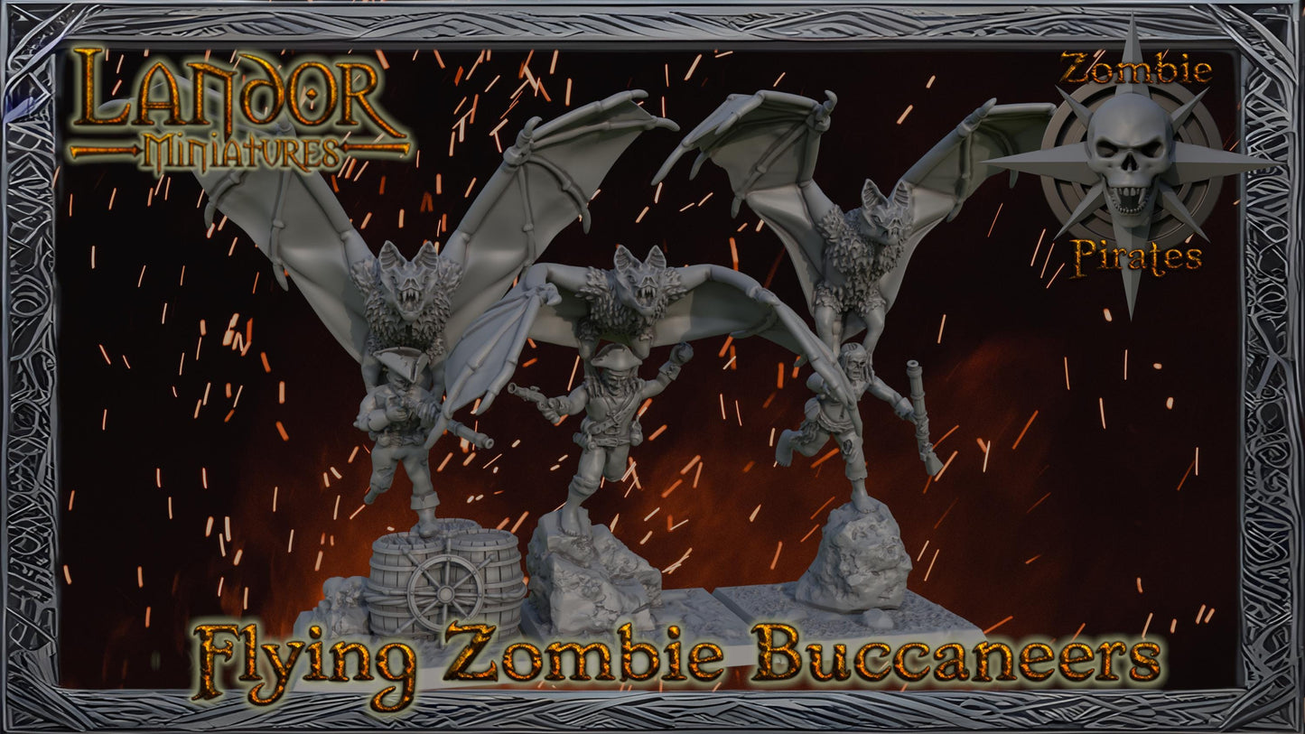 Flying zombie buccaneers, Modular Undead Swashbucklers by Landor Miniatures! Vampire Coast for Fantasy Wargames