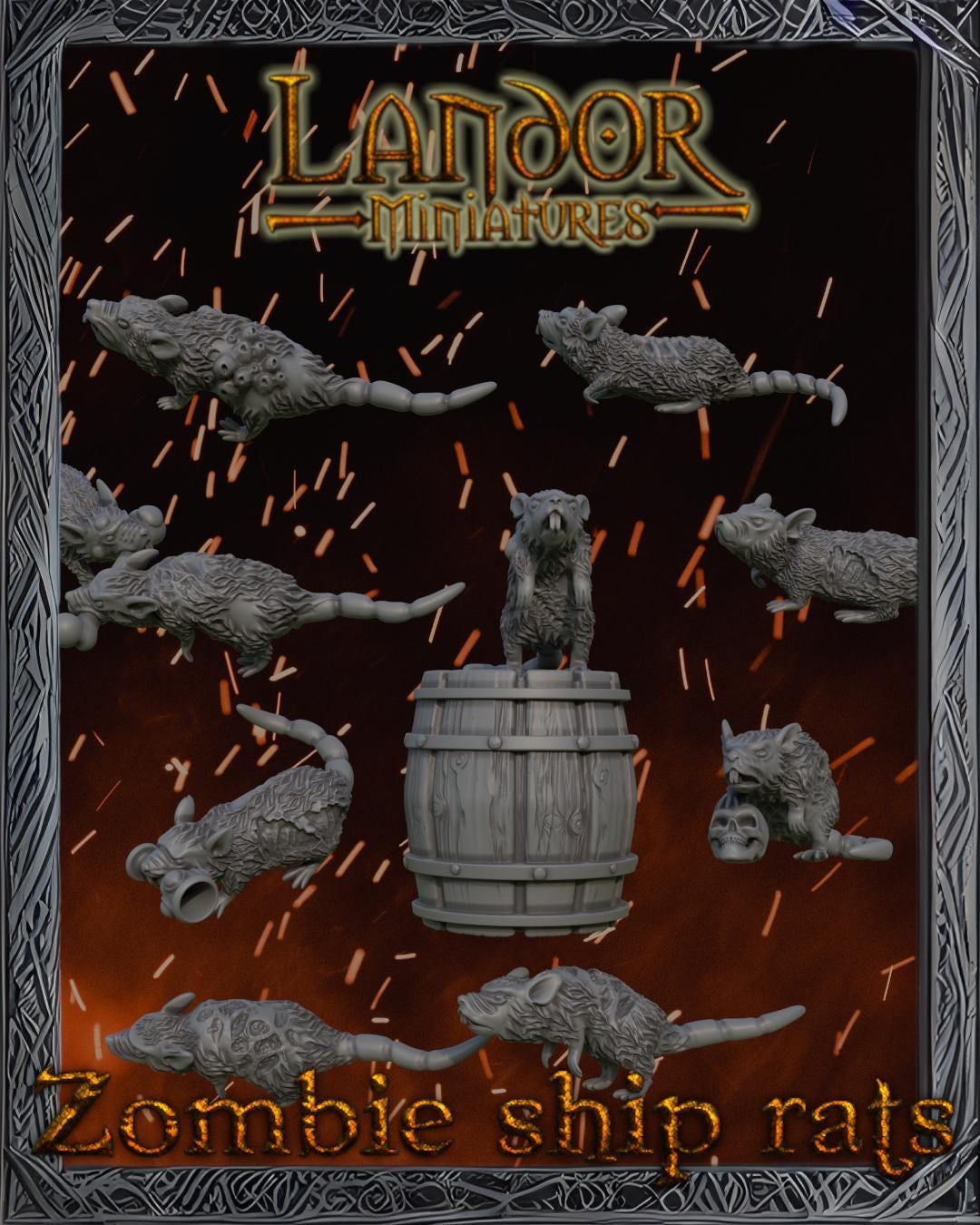 Zombie Ship Rats, Modular Undead Swashbucklers by Landor Miniatures! Vampire Coast for Fantasy Wargames