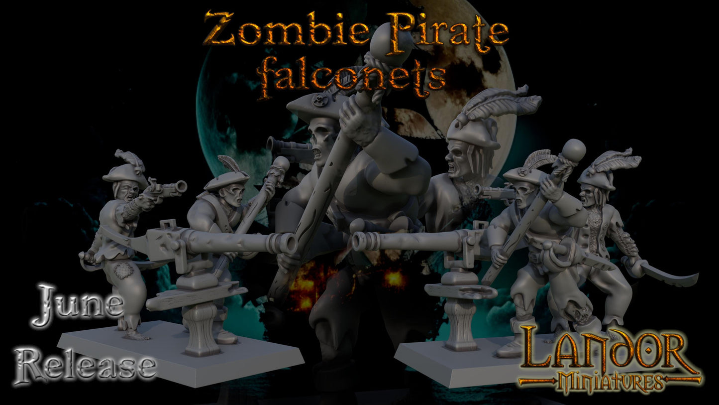 Zombie Pirates Falconets, Modular Undead Swashbucklers by Landor Miniatures! Vampire Coast for Fantasy Wargames