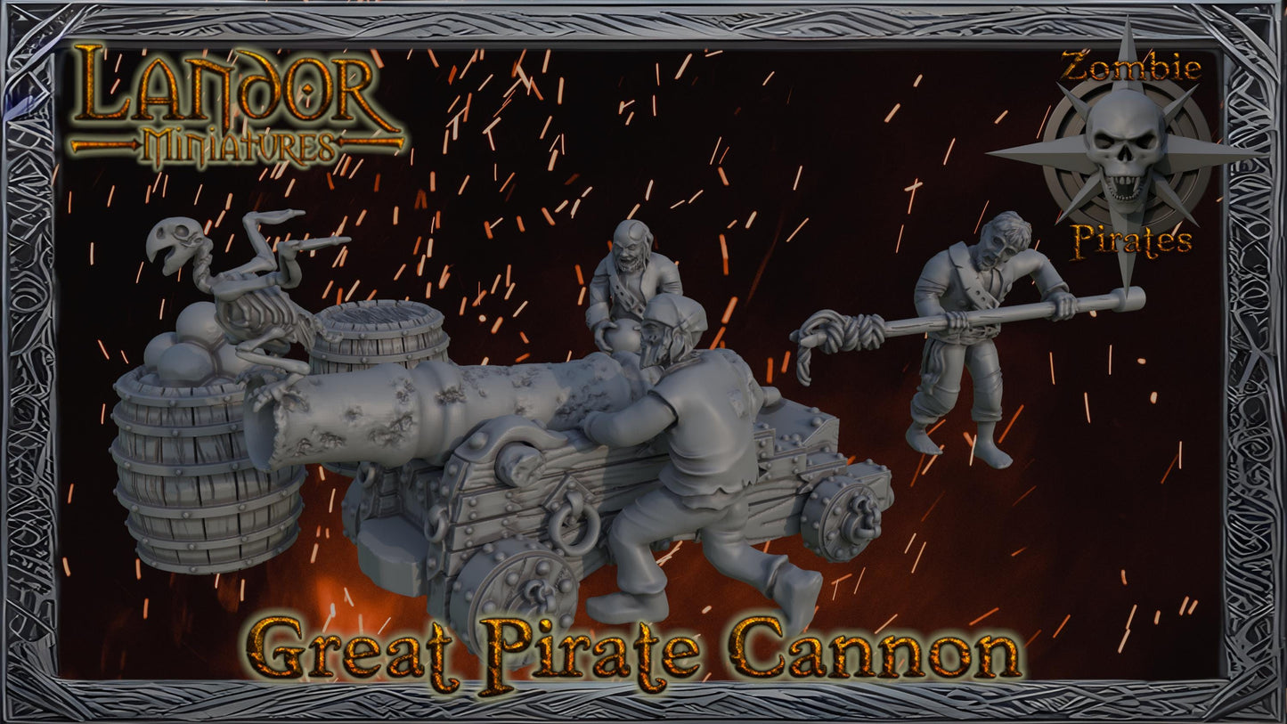 Great Pirate Cannon, Modular Undead Swashbucklers by Landor Miniatures! Vampire Coast for Fantasy Wargames
