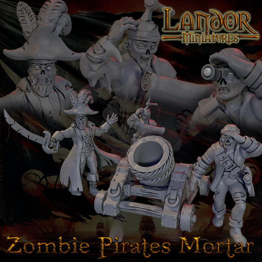 Zombie Pirates Mortar, Modular Undead Swashbucklers by Landor Miniatures! Vampire Coast for Fantasy Wargames