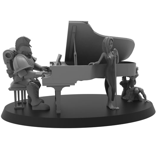 Perfect Sons Cult Pianist and Singer, monopose Sci-Fi Character Model by ThatEvilOne, Sci-Fi Wargames Proxy Character
