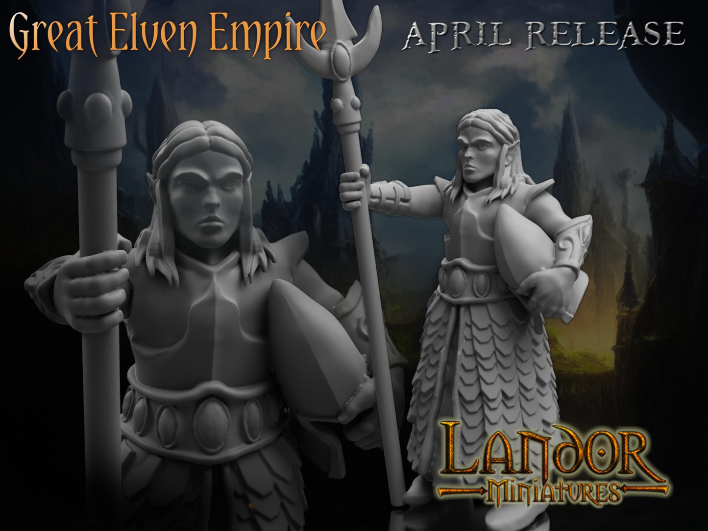 Elven Spearmen, Modular High Elven miniatures by Landor Miniatures! High Elves for Fantasy Wargames