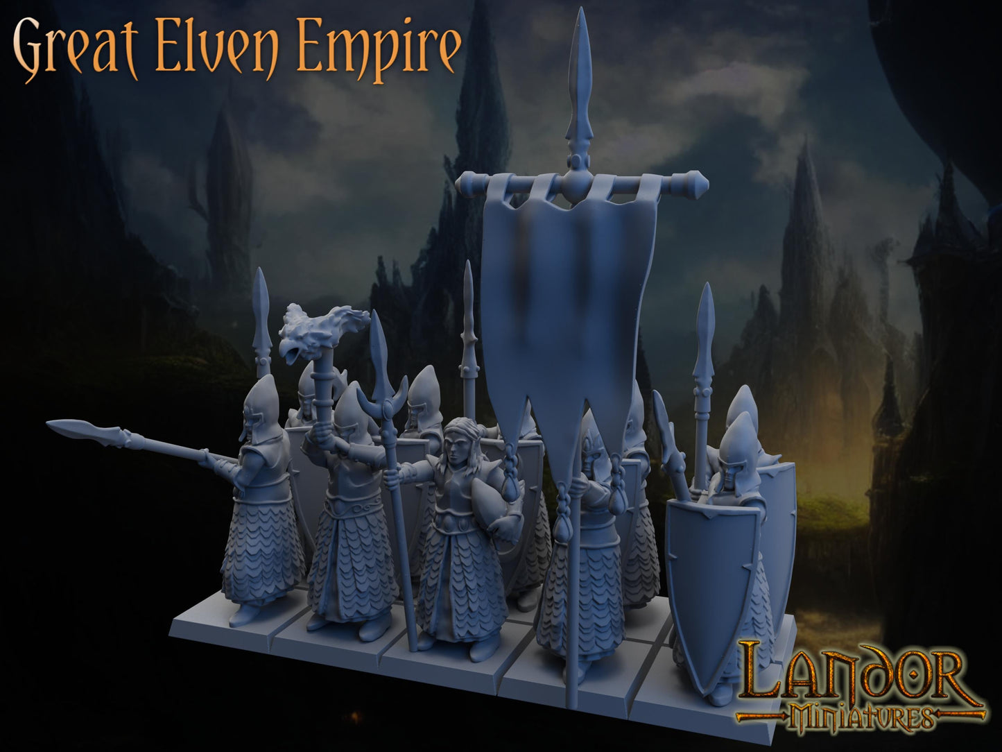 Elven Spearmen, Modular High Elven miniatures by Landor Miniatures! High Elves for Fantasy Wargames