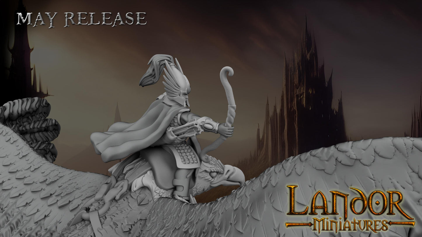 Hero on giant eagle, Modular High Elven miniatures by Landor Miniatures! High Elves for Fantasy Wargames