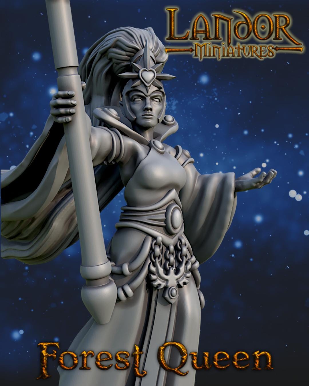 Forest Everqueen, Modular High Elven miniatures by Landor Miniatures! High Elves for Fantasy Wargames