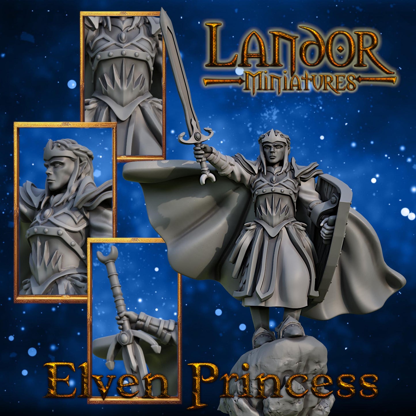 Elven Princess, Modular High Elven miniatures by Landor Miniatures! High Elves for Fantasy Wargames