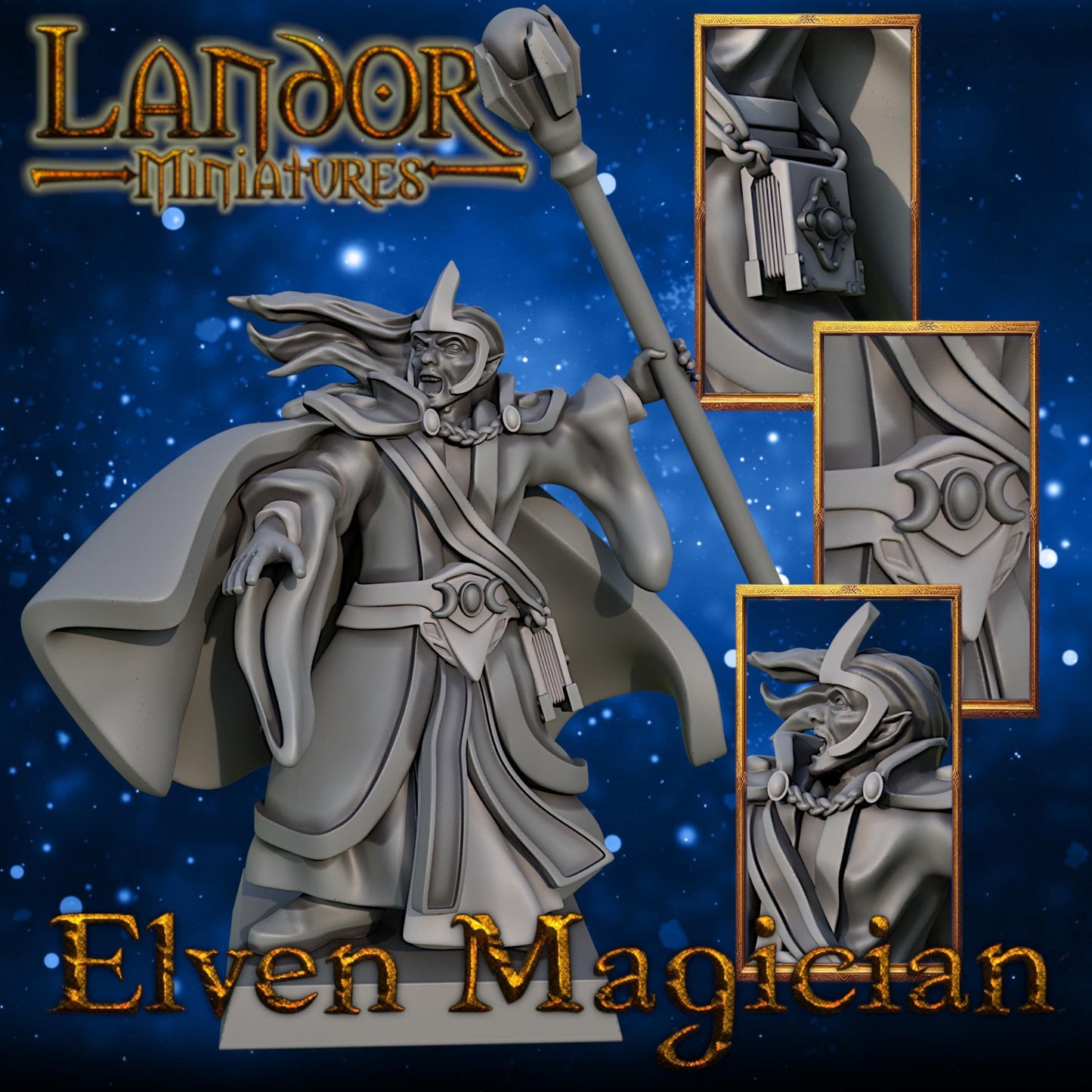 High Elven Mages, Modular High Elven miniatures by Landor Miniatures! High Elves for Fantasy Wargames