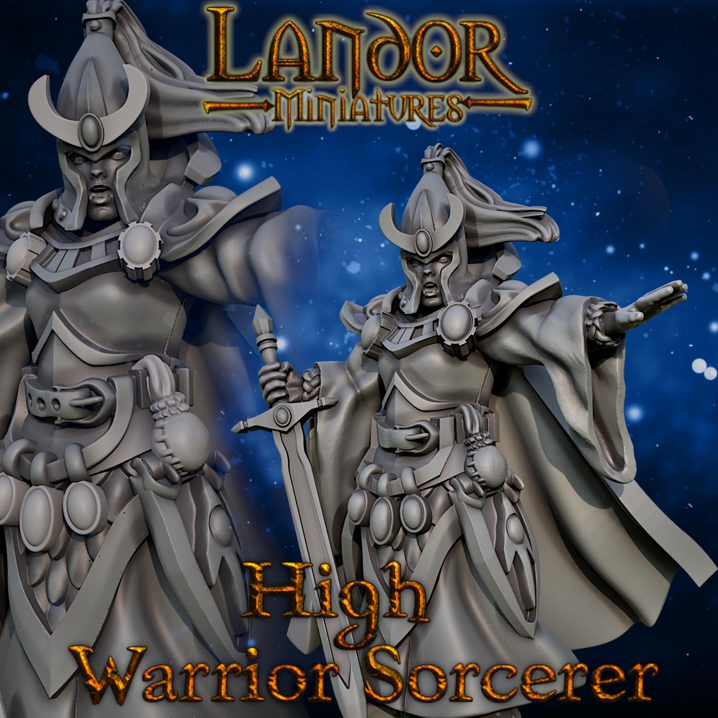 High Elf Sword Sorcerer, Modular High Elven miniatures by Landor Miniatures! High Elves for Fantasy Wargames