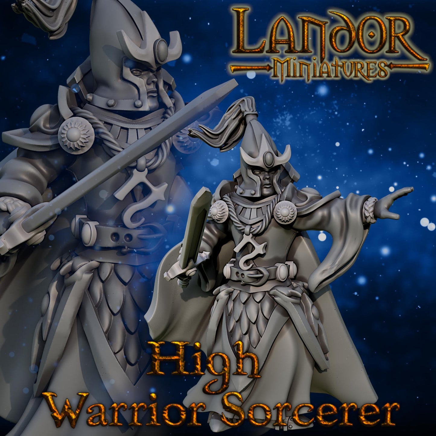 High Elf Sword Sorcerer, Modular High Elven miniatures by Landor Miniatures! High Elves for Fantasy Wargames