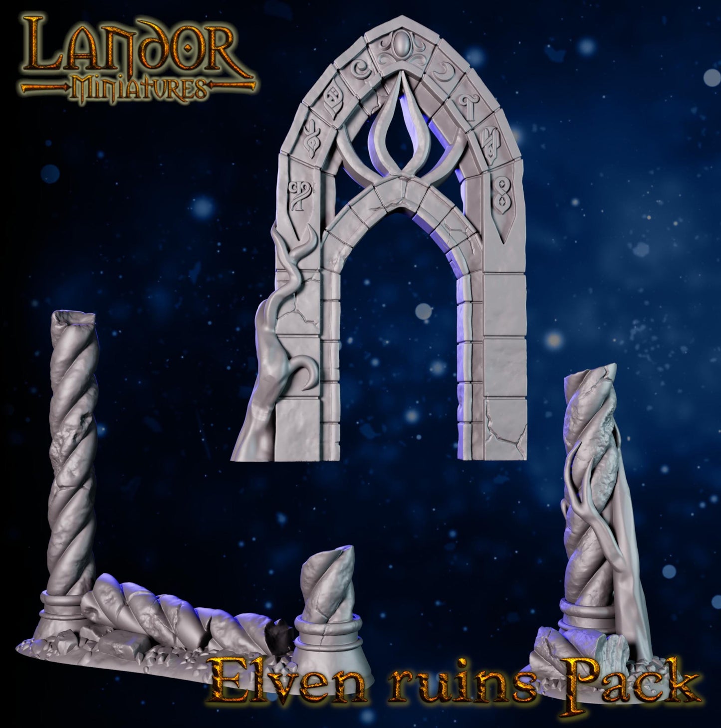 Elven Ruins, Modular High Elven Terrain by Landor Miniatures! High Elves for Fantasy Wargames