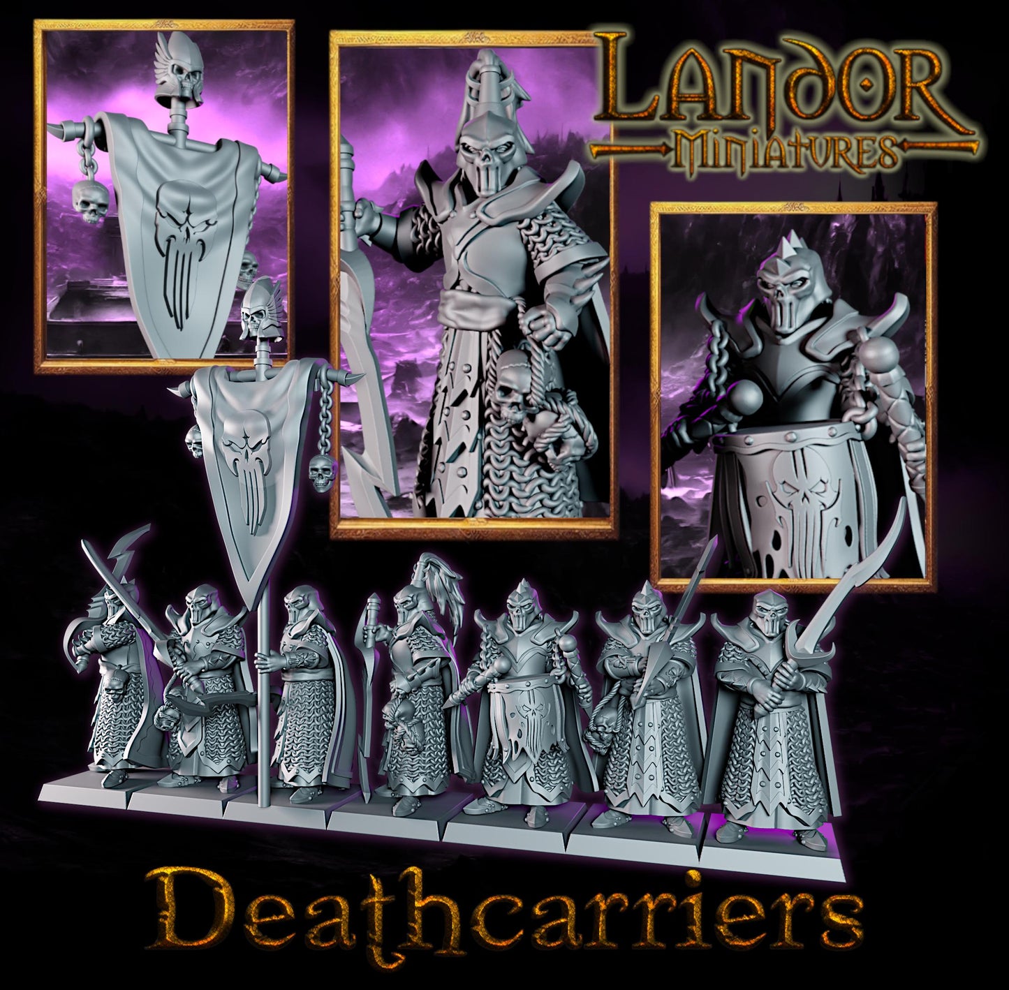 Dark Elf Deathcarriers, Modular Dark Elven miniatures by Landor Miniatures! Dark Elves for Fantasy Wargames