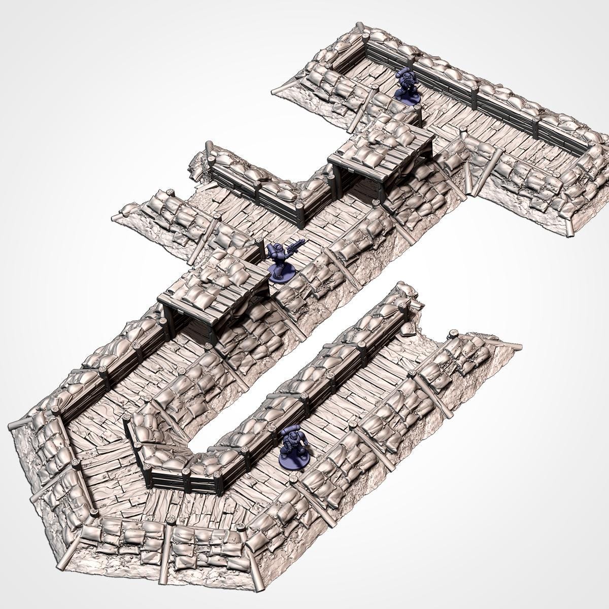 MODULAR TRENCHES WWII Trench Terrain Set, Perfect for Tabletop Wargames