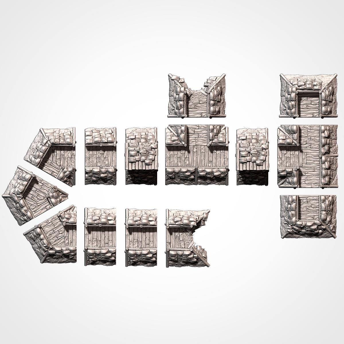 MODULAR TRENCHES WWII Trench Terrain Set, Perfect for Tabletop Wargames