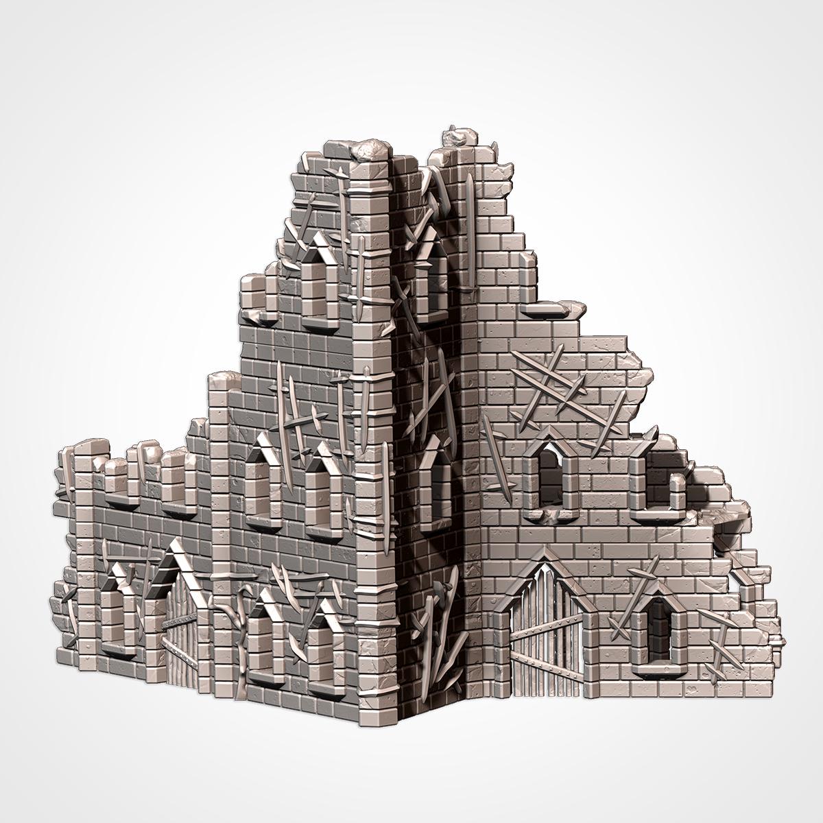Modular CURSED FORTRESS by Txarli Factory Fantasy Terrain Ruined Castle Set, Perfect for Tabletop Wargames