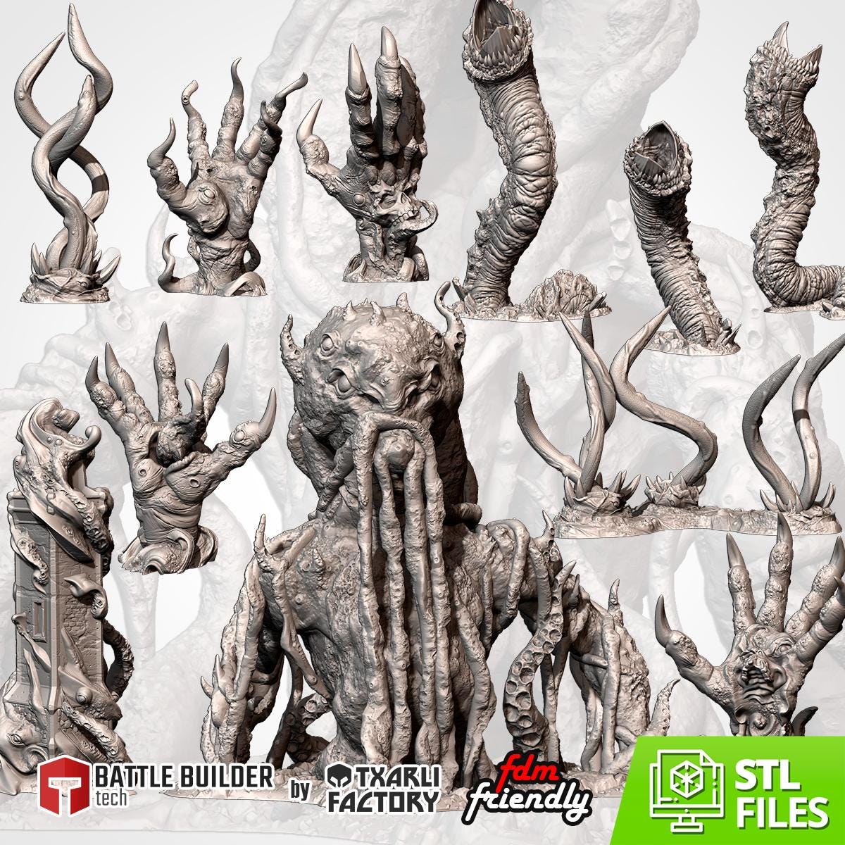 Modular HELLISH TERRAIN Txarli Factory Infected Tyranid Building Terrain Cityscape Set, Perfect for Tabletop Wargames