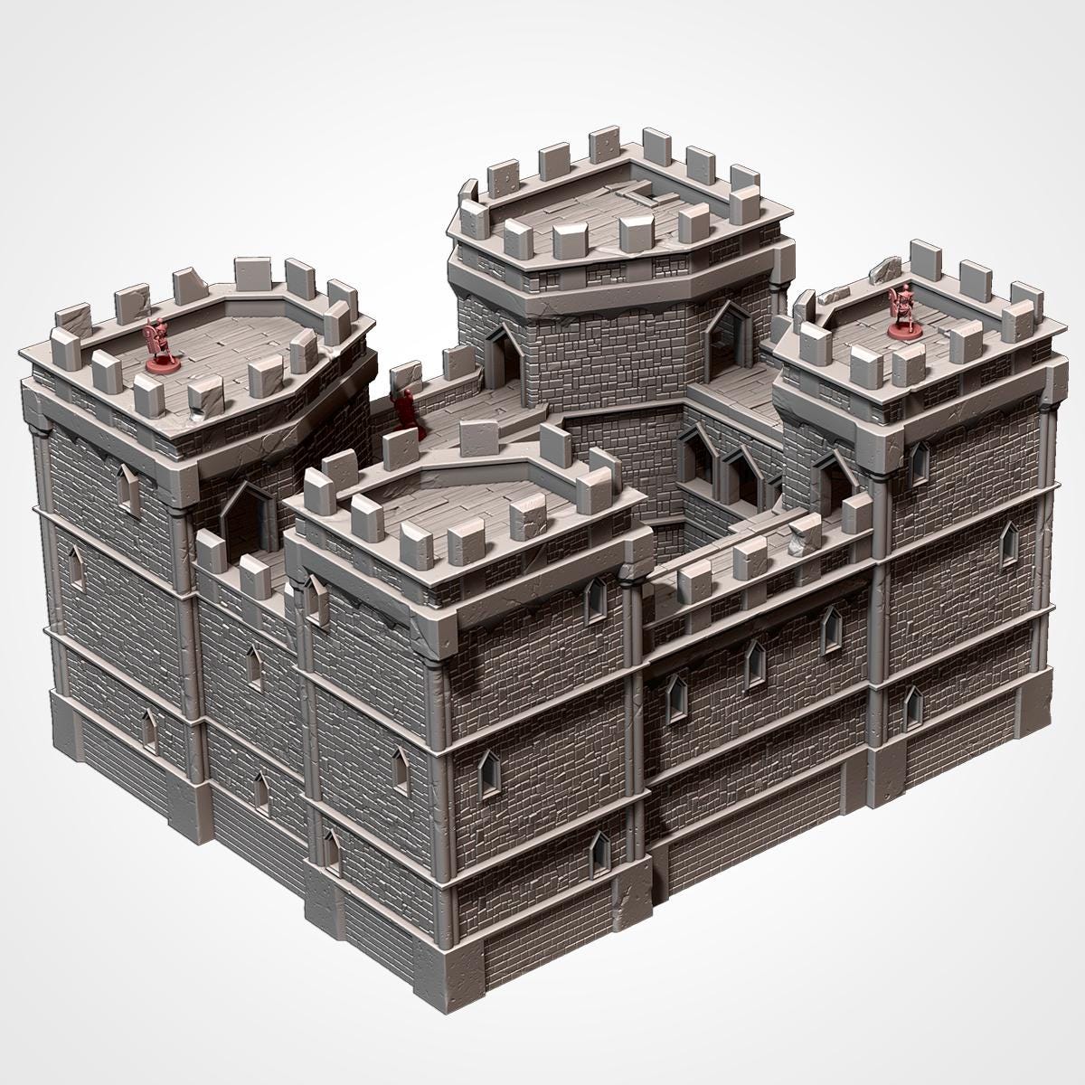 Modular CASTLE / STRONGHOLD by Txarli Factory Fantasy Terrain Ruined Castle Set, Perfect for Tabletop Wargames