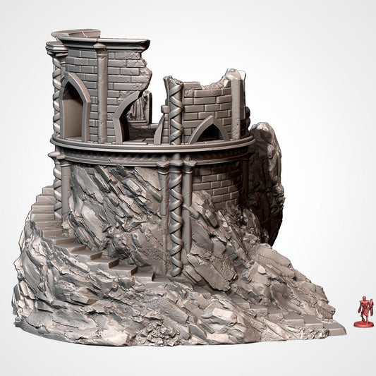 Modular RUINS on the MOUNTAIN by Txarli Factory Fantasy Terrain Ruined Castle Set, Perfect for Tabletop Wargames