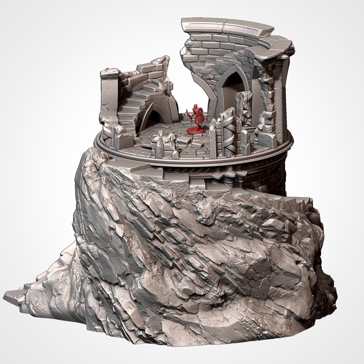 Modular RUINS on the MOUNTAIN by Txarli Factory Fantasy Terrain Ruined Castle Set, Perfect for Tabletop Wargames