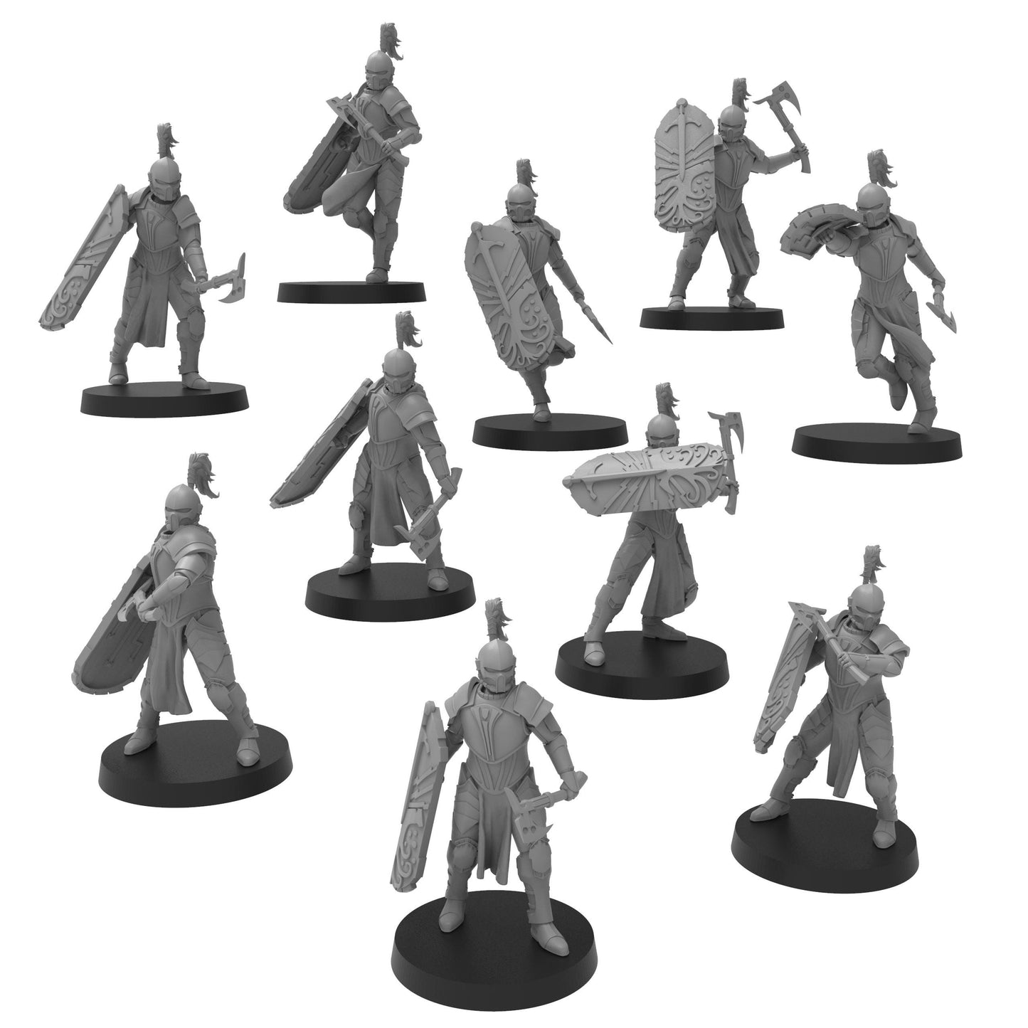 Elven Companion Huscarls, monopose Sci-Fi warriors by ThatEvilOne, Grimdark Space elf proxy