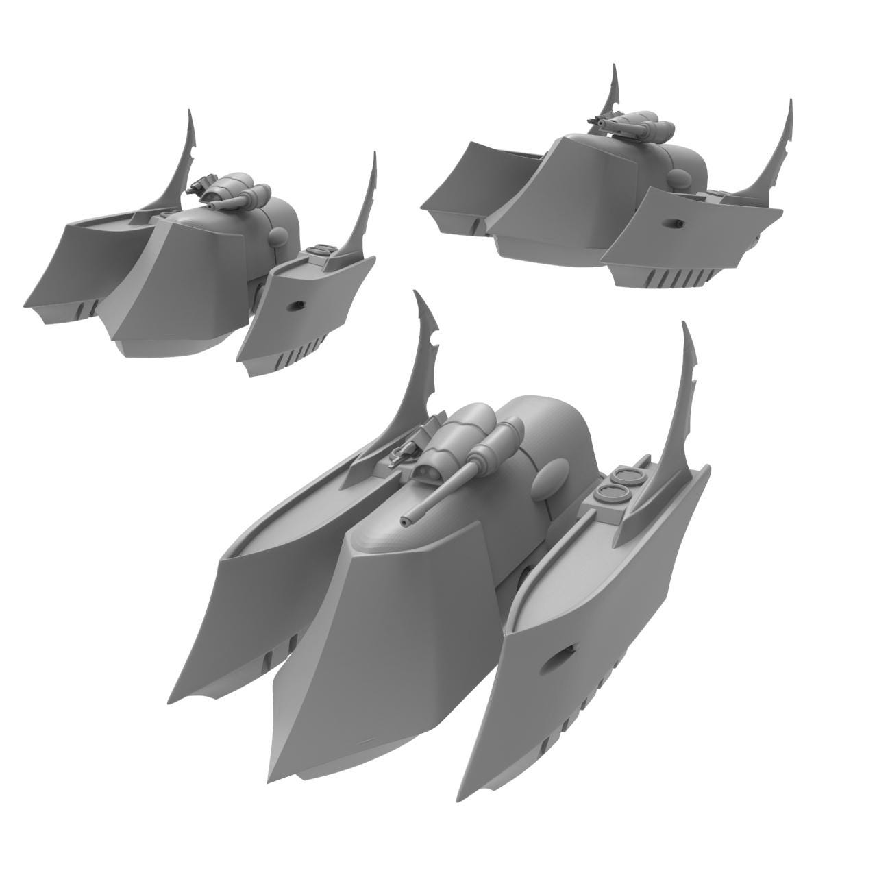 Elven Spaceship Flyers, multipart Sci-Fi warriors by ThatEvilOne, Grimdark Space elf proxy